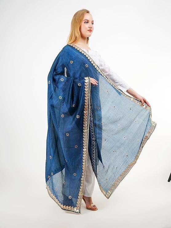 Women's Traditional Art Silk Dupatta Block Print Ambi Pattern Womens & Girls4