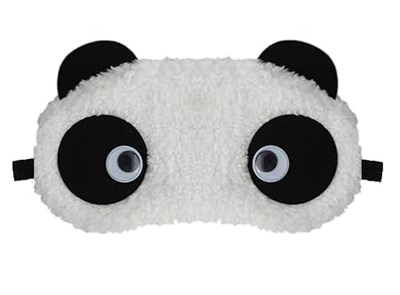 PRASJAL Cute Panda Eye Blind Sleeping Eye Mask Slip Night Sleep Eye White and Black Super Soft & Smooth Travel Masks for Men Women Girls Boys Kids (Panda)