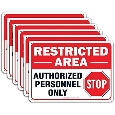 Restricted Area Sign, 10 x 7 Inches, Aluminum Cover