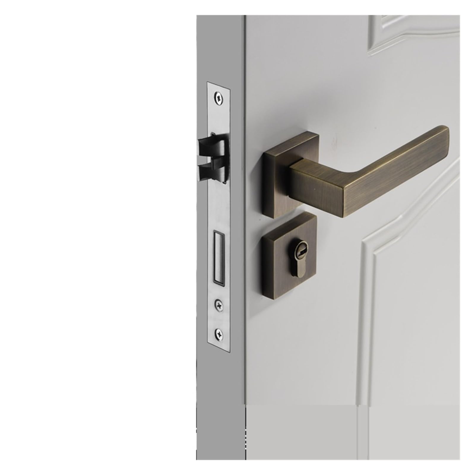 NYRXRYTCA American Bedroom Door Lock Black Indoor Door Handle Household Silent Room Door Lock Split Magnetic Wooden Door Lock(Bronze)