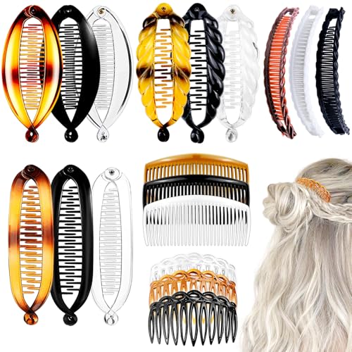 Lot de 18 pinces à cheveux classiques queue de cheval pour femmes et filles en 6 styles variés