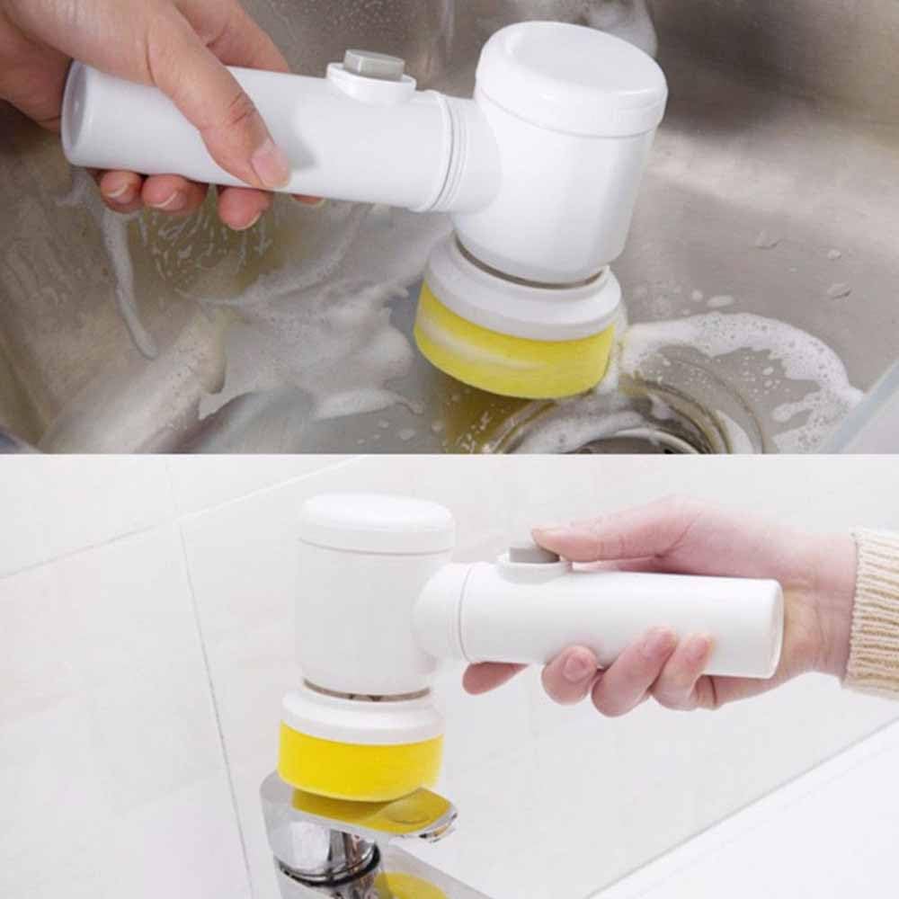 SEIWEI 1 Set Electric Power Cleaning Brush, Plastics Shell Handheld Cleaning Tools with 3 Brush Heads, IPX7 Waterproof Spin Scrubber Tool