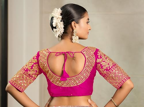 Image of Vihu Fashion Women Silk Half Sleeve Blouse