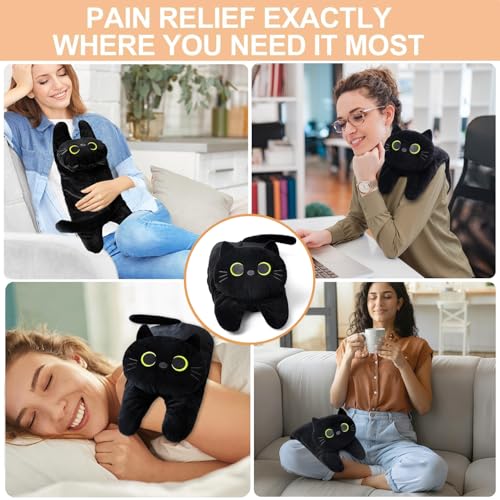 Image of Microwave Heating Pad for Cramps Pain Relief, 19 * 9 inch Microwavable Heating Pads for Back, Neck Shoulder, Cute Microwave Heating Pad Stuffed Animal, Moist Heat Pack, Lavender