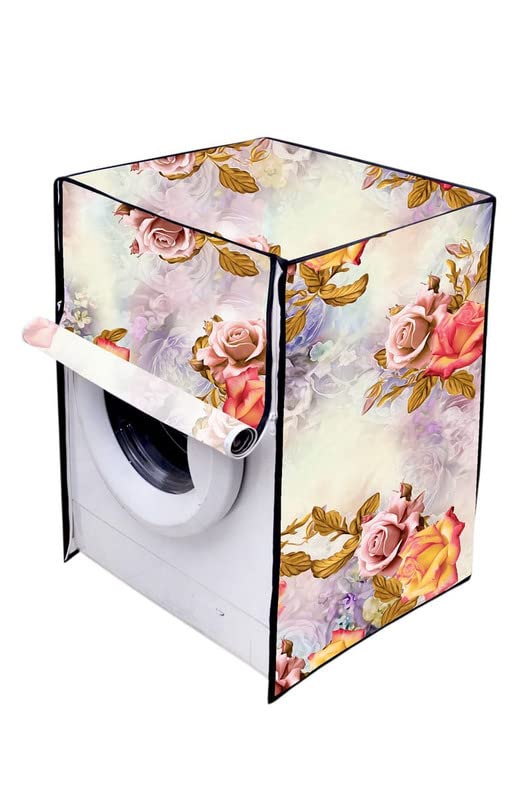 Image of Polyvinyl Chloride (Pvc) Dustproof Waterproof Lg Front Load Washing Machine Cover Compatible For 6 Kg 6.5 Kg, 7 Kg, 7.5 Kg, 8 Kg, 8.5 Kg, 9 Kg, Dimension LXDXH 66X61X84 CM Gold.