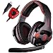 Produktbild SADES USB Headset, SA903 Gaming Kopfhörer 7.1 Surround Sound Headset PC Stereo Kopfhörer mit Mikrofon (Schwarz/Rot)