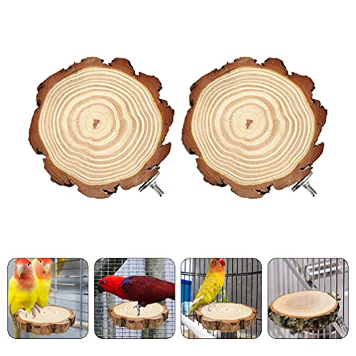 POPETPOP Plataforma 2Pcs Poleiro De Madeira Pássaro Papagaio Estande Playground Acessórios para Anim