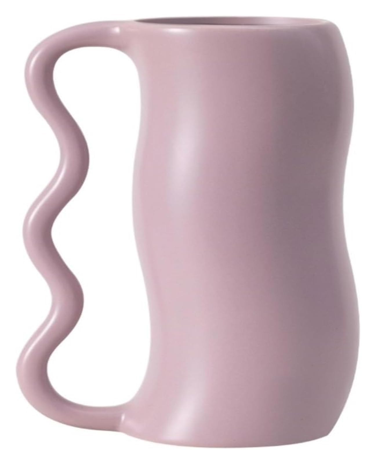 Bzgpmfud Purple Vase Desktop Flower Glass Modern Wabi-Sabi Wave Handle Ceramic Ornaments Creative Living Room Flower Home Decorations Vase(,S)-White-L(,S)