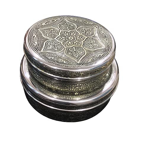 Hindoro Stainless Steel Designer Dabba Set 2 pcs (250ml,450ml) (2 Dabba