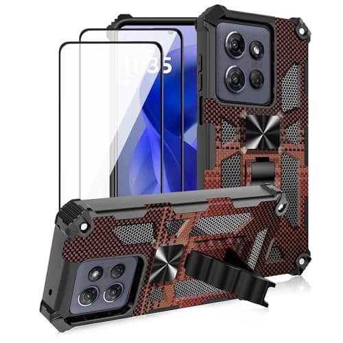 Coque Moto G 5G 2026 avec Béquille et 2 Protections Écran en Verre