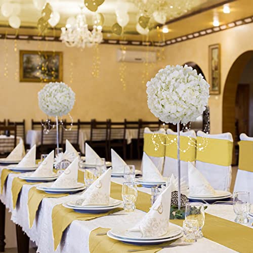 Blosmon Hydrangea Artificial Flowers Ball Centerpieces 10 Pcs Fake Flowers White Silk Hydrangea Flower Balls Faux Hydrangeas Floral Arrangements Bouquet For Wedding Home Room Table Decoration #TOP3