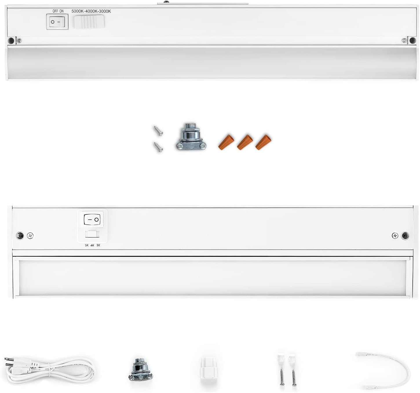 Parmida LED Swivel Under Cabinet Lighting, Hardwired or Plug-in Installation, 3 Color Temperature - 16 Inch and Under Cabinet Lighting, Hardwired Installation - 16 Inch