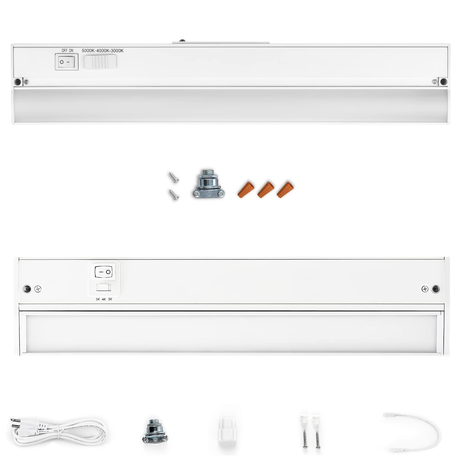 Parmida LED Swivel Under Cabinet Lighting, Hardwired or Plug-in Installation, 3 Color Temperature - 16 Inch and Under Cabinet Lighting, Hardwired Installation - 16 Inch