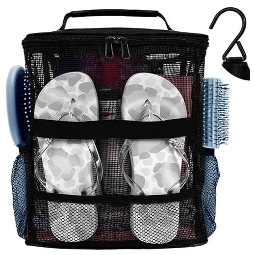 Dorm Room Essentials for College Students Girls Boys Guys, Large Capacity Mesh Shower Caddy Portable with Hanging Hook, Quick Dry Shower Bag for Camping, Beach Essentials, Birthday Gifts for Women Men