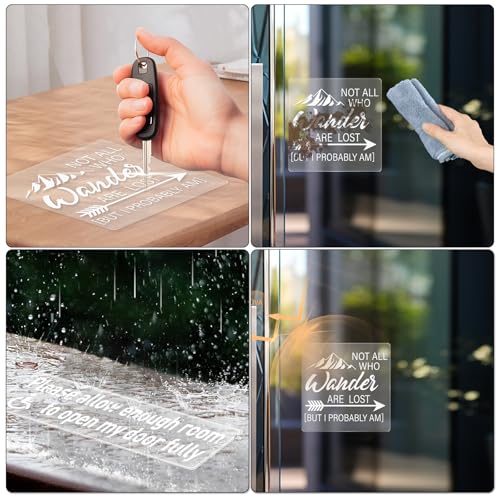 Image of 5 Pack Not All Who Wanders are Lost But I Probably Am Sticker 6x6 Inches Mountain Sign Self Adhesive Vinyl Waterproof Decal for Car RV Window Door Trunk
