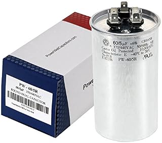 60+5 MFD uf Micro Farad 370 or 440 Volt Dual Run Round Capacitor