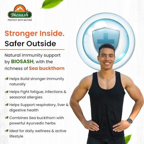 Image of Biosash Sea Buckthorn IMMUNOSASH Juice 750ml | From Certified Organic Berries, Cold-Pressed | Rich in Omega 3 6 7 9 & Vitamins | Herbal extracts |No Added Sugar | Immunity & Vitality | 150 Serves