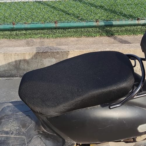 Funda asiento moto nido abeja transpirable antideslizante negra 6