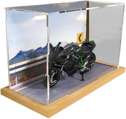 Junway Vitrina 118 Modelo a escala de coche vitrina con escala de luz Coches Estacionamiento Modelo Diorama Cajas de acrílico para pantalla