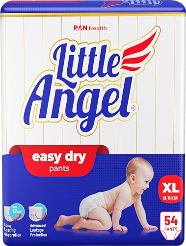 Image of Little Angel Baby Easy Dry Diaper Pants With 12 Hrs Absorption (XL) Size 54 Count, 13-16 Kgs - XL (54 Pieces)