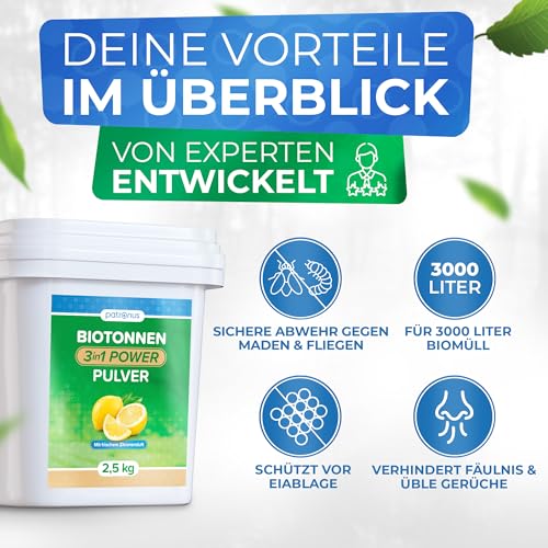 Biotonnenpulver Patronus 2,5 kg – Schutz vor Maden und Geruch
