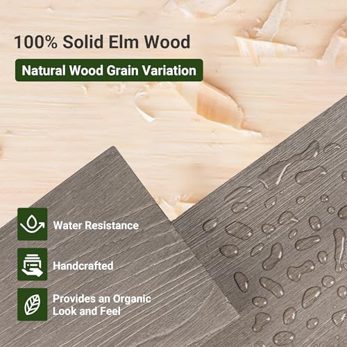 Image of Vivelove Elm Wood Floating Shelf 36x8 inch Set of 2, Grey