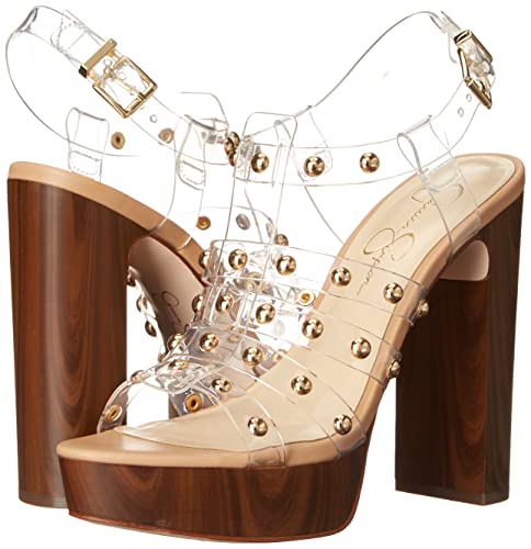 Jessica Simpson Rienne Women's Caged Platform Gladiator Heel Sandal Clear 8 #TOP6