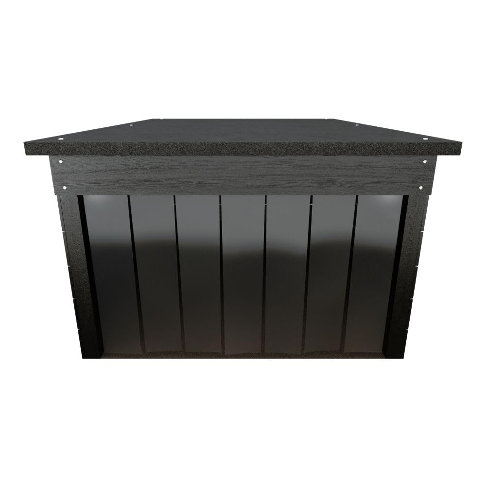 The Cube – Abri de jardin de taille moyenne pour tondeuse robotique, 94 x 66 x 45,7 cm, garage résistant aux intempéries avec rideaux amovibles pour Husqvarna Automower, Gardena et plus encore (noir)