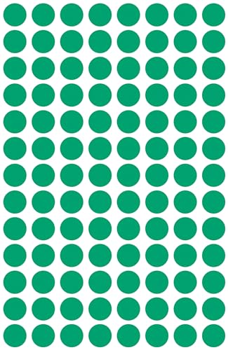 AVERY Zweckform 3012 selbstklebende Markierungspunkte 416 Stück (Ø8mm, Klebepunkte auf 4 Bogen, Punktaufkleber zur Farbcodierung, runde Aufkleber für Kalender, Planer und zum Basteln, Papier) grün