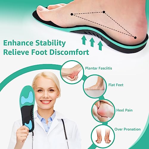 3ANGNI Orthopädische Einlegesohlen Fersensporn Einlagen Senkspreizfuß für Plantarfasziitis, Plattfuß Herren Damen，Kann Auch für Einlegesohlen Arbeitsschuhe Schuheinlagen Schuhe