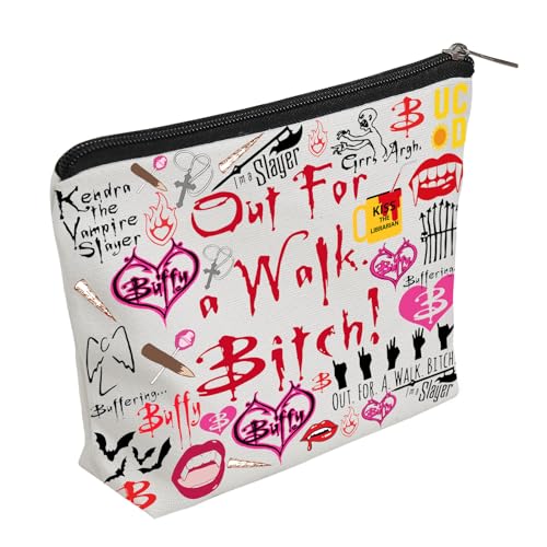 WZJHCL Buffy Inspired Makeup Pouch Bag Buffy Show Cosmetic Kit Bag Vampire Slayer Storage Pouch Bag Halloween Party Gift (B)