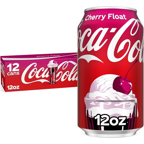 Image of Coca-Cola Cherry Float Fridge Pack Cans, 12 fl oz, 12 Pack | Carbonated drink with creamy vanilla and cherry flavor