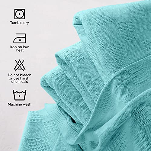 Image of Utopia Bedding 100% Cotton Thermal Blanket Mint Twin, 90x72 Inches