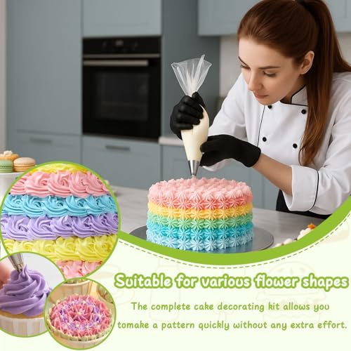 image for Suuker Open Star Piping Tips Set,9 Pieces French Star Tube Set Frostin