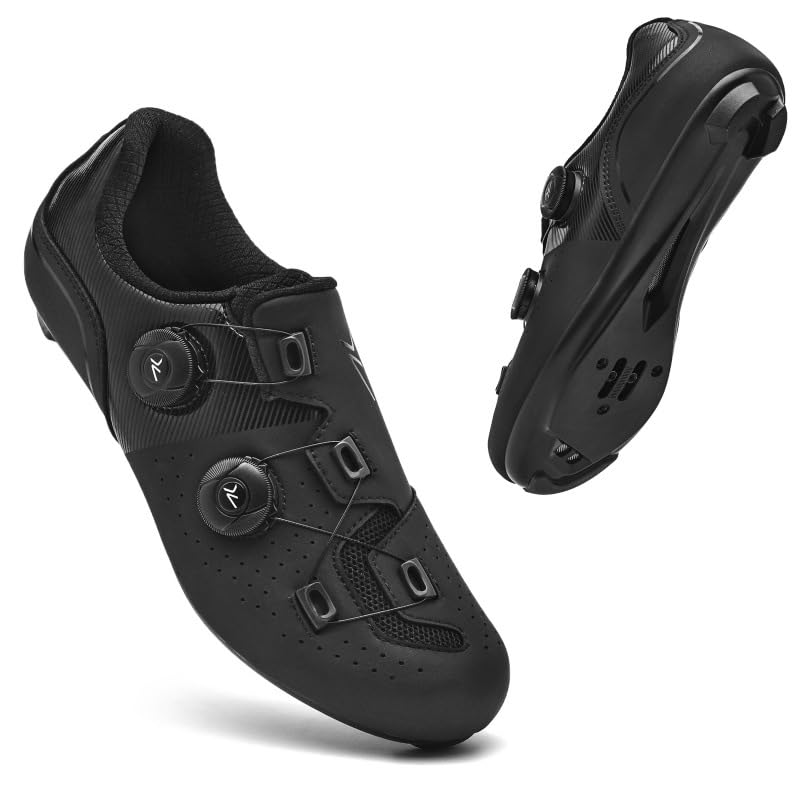 Men’s Cycling Shoes SPD & Delta Compatible, Road MTB Bike Shoes, Indoor Outdoor Riding, Stiff Sole, Clipless Pedals