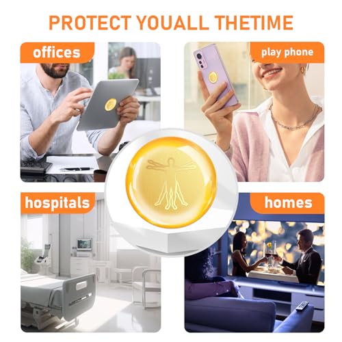 Image of Protection Cell Phone Stickers 99% Effective Protector Cell & Smart Phones, Laptops, Tablets, TV, Monitors - All Devices 6 Pcs, JF-05, Gold-Body