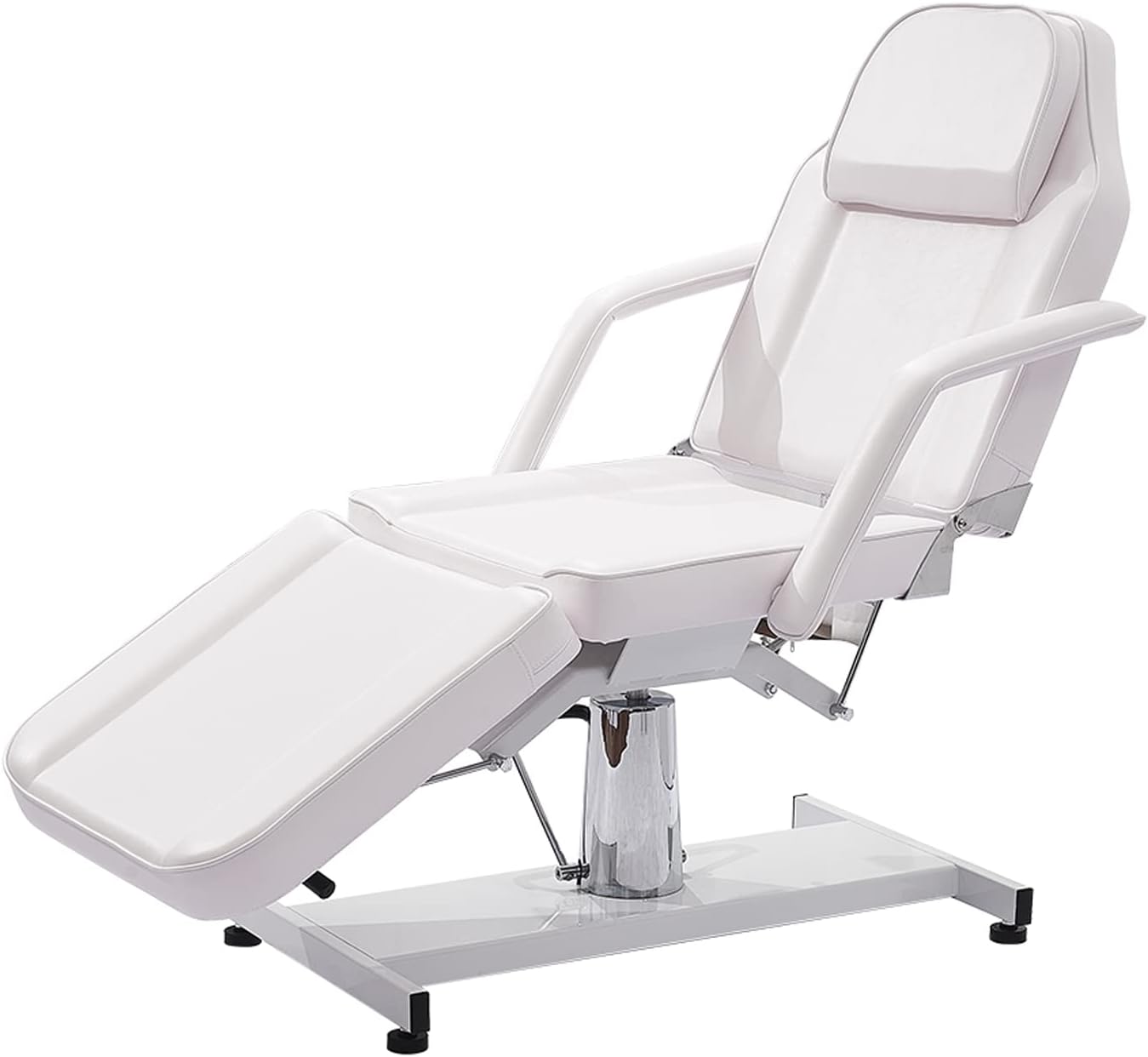 Panana Massage Table Salon Spa Beauty Bed Reclining 3 Section Adjustable Massage Chair Nail Tattoo Table (White)