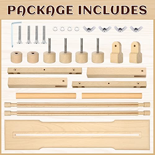 Yookeer Adjustable Embroidery Stand Hands Free Cross Stitch Scroll Frame Needlepoint Needlework Frame Stand Wooden Rotated Embroidery Hoop Holder for Arts Crafts Sewing Kit Supplies