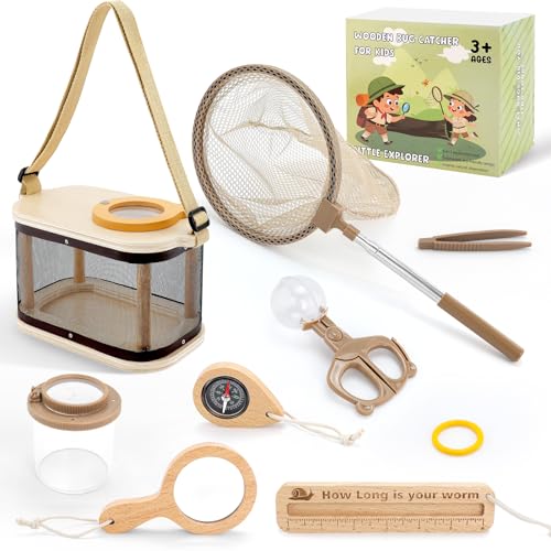 Wooden Bug Catcher Kit for Kids, Outdoor Explorer...