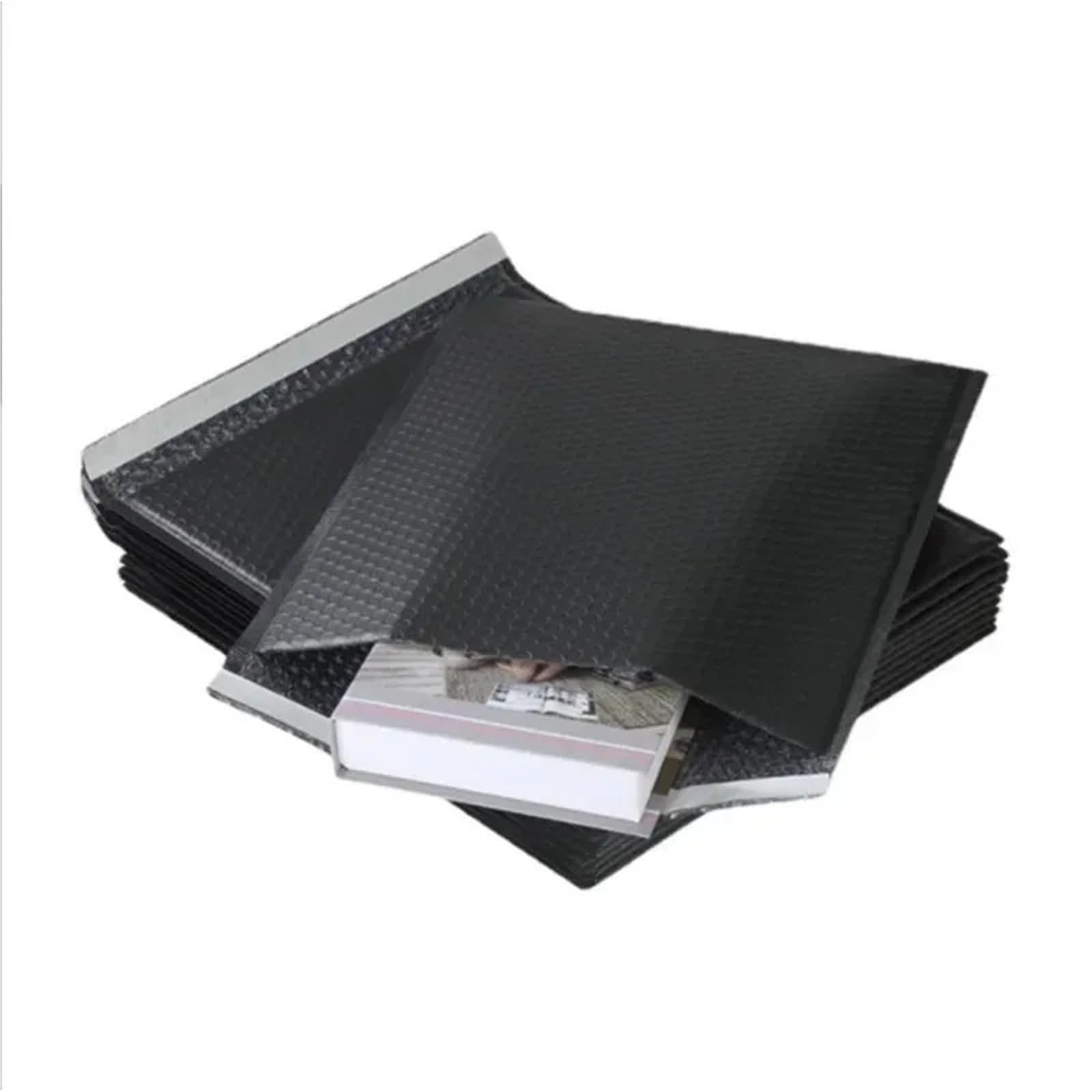 100 pièces sacs d'enveloppe en mousse noire auto-scellants enveloppes d'expédition rembourrées avec sac à bulles de paquets pour CD & Bijoux(PURPLE,15 * 20cm)