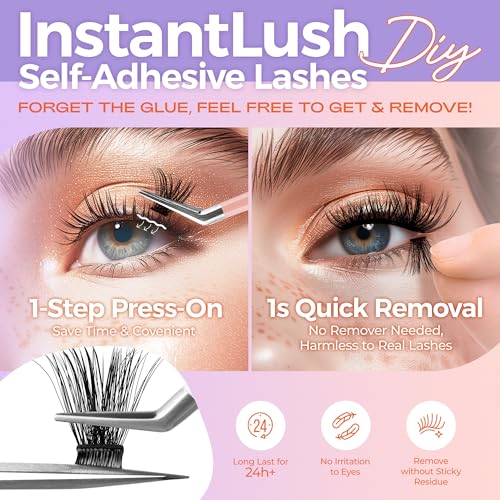 Cils auto-adhésifs LASHVIEW de courbure D effet volume russe