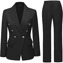 YUVUXE Womens Suitting Double Breasted Business Pants Suit for Women 2 Piece Pant Suits for Women Dressy