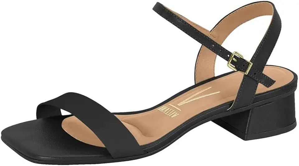 Sandália Feminina Salto Bloco Pelica Vermelho Vizzano 6454.111