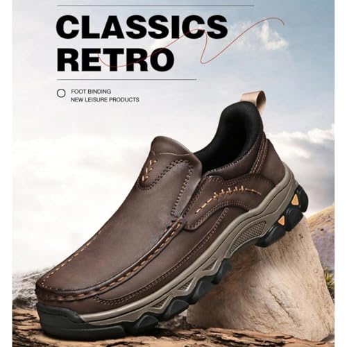 Enjerr Orthopedic Shoes, Men's Orthopedic Comfortable Hands-Free Genuine Leather Slip on Loafers, Arch Support Anti-Slip3