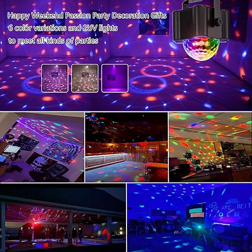 Yinpkteo TC-7011-1 Party Lights Disco Ball Light,Dj Disco Light Sound Activated Led Light 6 Colors thumb #2