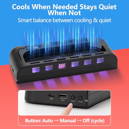Image of All-in-One Cooling Dock for Switch 2, RGB Stand with Smart Fan, Transparent Game Card Slots, USB Expansion & Ambient Lighting G-STORY