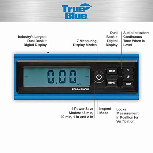 Empire Level E105.48 48 Inch True Blue Auto-Calibrated Digital Box Level with Case IP65 Rated