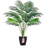 Der Rose 28'' Fake Plants Large Artificial Palm Tree Faux Plants Indoor for Living Room Porch Balcony Garden Decor Outdoor (Black Pot)