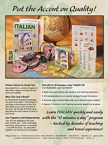 Bilingual Books 9781931873888 Italian In 10 Minutes A Day Book + Audio thumb #1