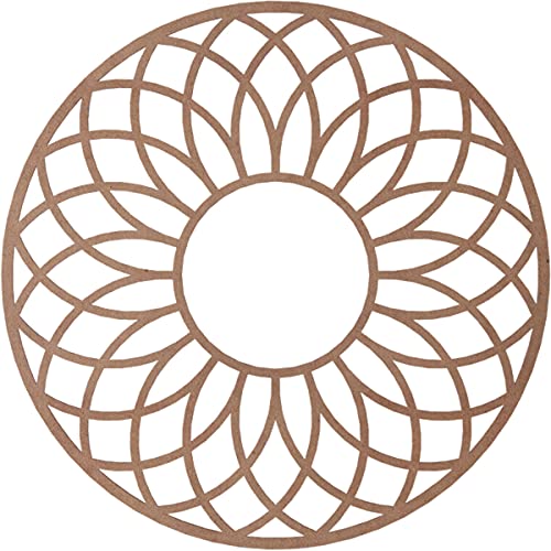 Image of Ekena Millwork 34 inchOD x 11 5 /8 inchID x 3 /8 inchT Cannes Wood Fretwork Pierced Ceiling Medallion, Wood (Paint Grade)